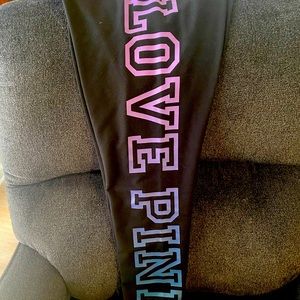 Black purple and blue high waisted leggings